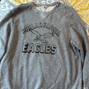Junk Food Clothing Gray Philadelphia Eagles Crewneck Sweater